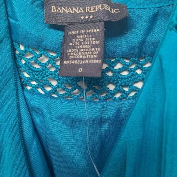 NWOT Banana Republic Halter Dress in Turquoise, Size 0 - Picture 4 of 7
